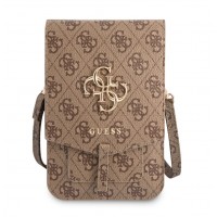 Τσάντα Guess PU 4G Metal Logo Phone Bag Brown