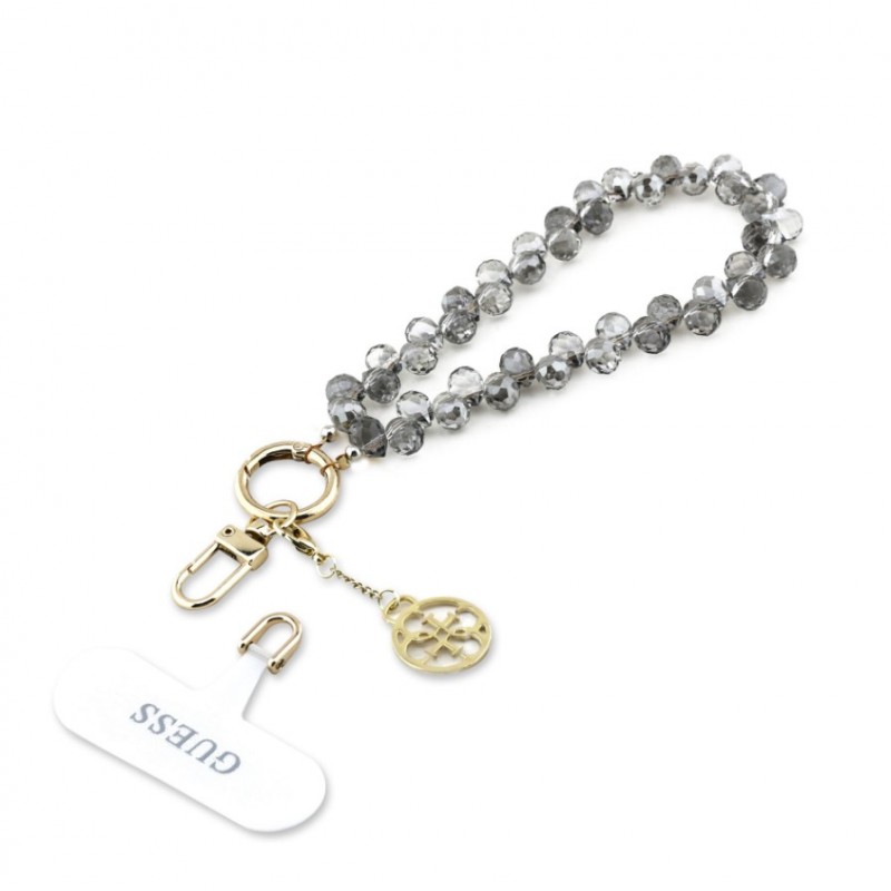  Λουράκι Λαιμού στήριξης Θήκης Guess Universal Wrist Strap Crystals 4G Charm Black
