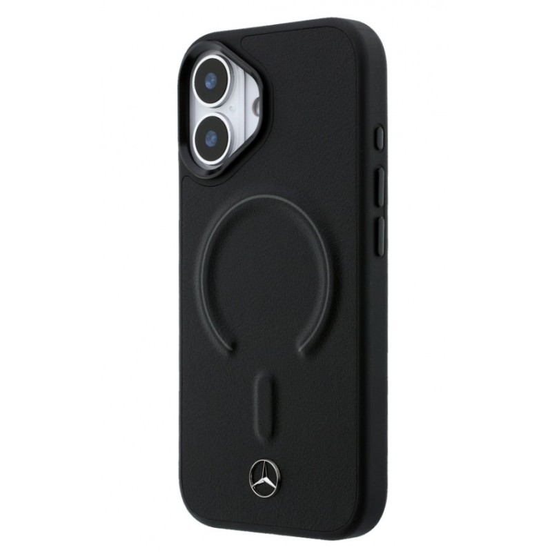 Θήκη Mercedes PU Leather 3D MagSafe Cover Apple iPhone 17 (6.3") Black