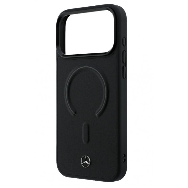 Θήκη Mercedes PU Leather 3D MagSafe Cover Apple iPhone 17 Pro (6.3") Black