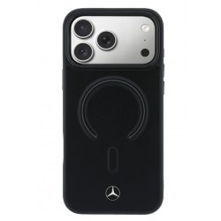 Θήκη Mercedes PU Leather 3D MagSafe Cover Apple iPhone 17 Pro (6.3") Black