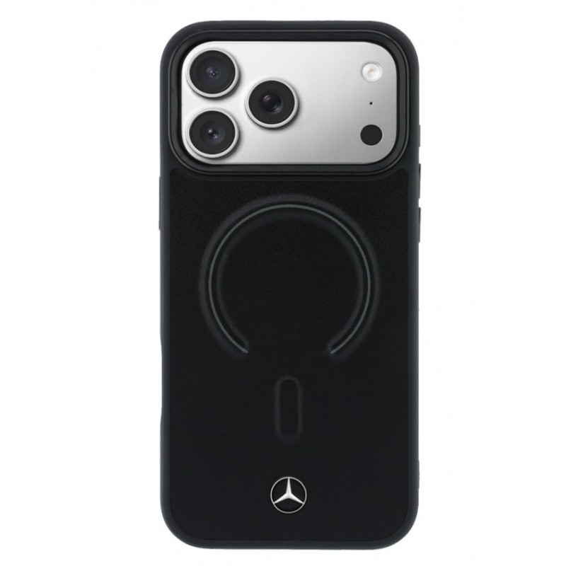 Θήκη Mercedes PU Leather 3D MagSafe Cover Apple iPhone 17 Pro (6.3") Black