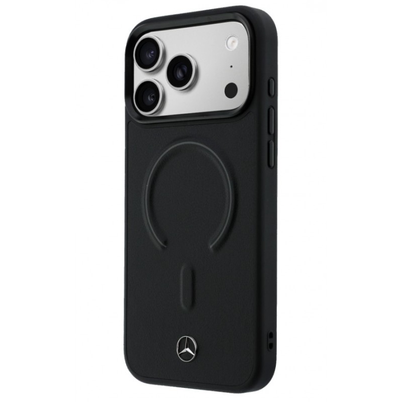 Θήκη Mercedes PU Leather 3D MagSafe Cover Apple iPhone 17 Pro (6.3") Black