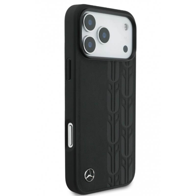 Θήκη Mercedes Leather Laurel Leaves MagSafe Cover Apple iPhone 17 Pro Max (6.3") Black