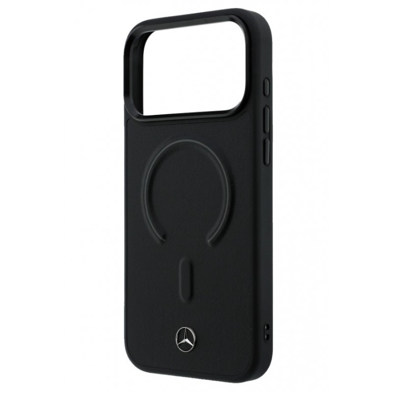 Θήκη Mercedes PU Leather 3D MagSafe Cover Apple iPhone 17 Pro Max (6.9") Black