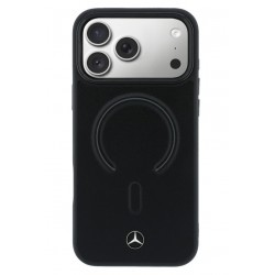 Θήκη Mercedes PU Leather 3D MagSafe Cover Apple iPhone 17 Pro Max (6.9") Black