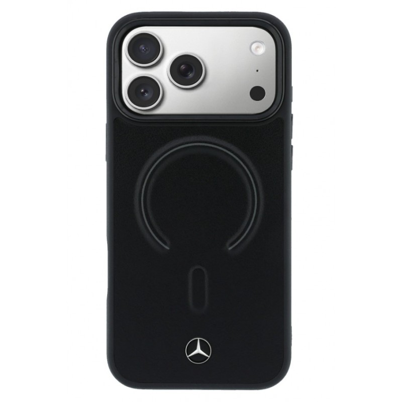 Θήκη Mercedes PU Leather 3D MagSafe Cover Apple iPhone 17 Pro Max (6.9") Black