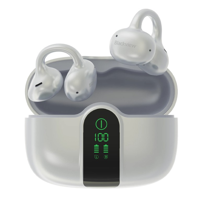 Ακουστικά Bluetooth Blackview Airbuds 15 BT6.0 IPX5 with LCD Charging Dock Frosty White