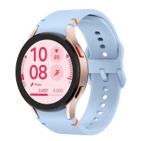 Ανταλλακτικό λουράκι Flat Silicone Design Watchband για Samsung Galaxy Watch5 (40mm & 42mm)/Watch4 (40mm & 44mm)/ Watch4 Classic (42mm & 46mm)/ Watch3(41mm)/Active 2(40/44mm)/ (20mm)  Light Blue