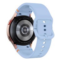 Ανταλλακτικό λουράκι Flat Silicone Design Watchband για Samsung Galaxy Watch5 (40mm & 42mm)/Watch4 (40mm & 44mm)/ Watch4 Classic (42mm & 46mm)/ Watch3(41mm)/Active 2(40/44mm)/ (20mm)  Light Blue