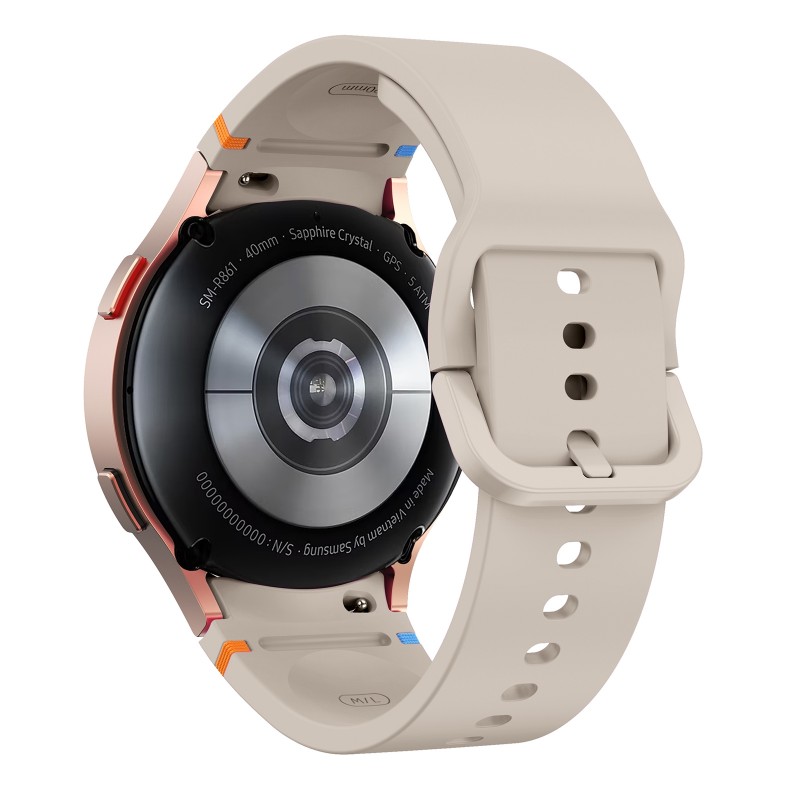 Ανταλλακτικό λουράκι Flat Silicone Design Watchband για Samsung Galaxy Watch5 (40mm & 42mm)/Watch4 (40mm & 44mm)/ Watch4 Classic (42mm & 46mm)/ Watch3(41mm)/Active 2(40/44mm)/ (20mm)  Starlight