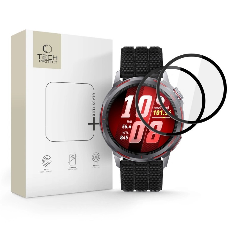 Γυαλί Προστασίας Tech-Protect Glass Flex+ Huawei Watch GT Runner 2 Tempered Glass 9H AntiCrash / AntiShock (2τμχ) Clear