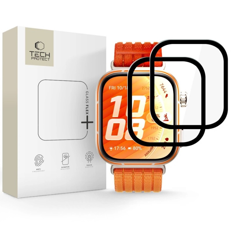 Γυαλί Προστασίας Tech-Protect Glass Flex+ Huawei Watch Fit 5 Pro Tempered Glass 9H AntiCrash / AntiShock (2τμχ) Clear