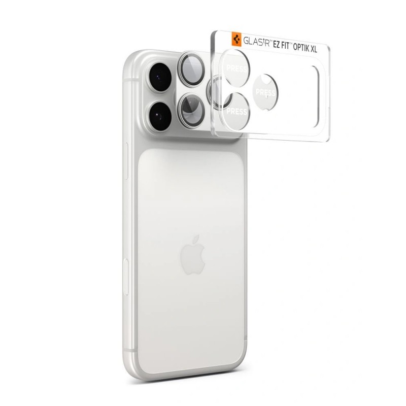 Προστατευτικό Φακών Κάμερας Spigen Optik Pro XL Glas.TR ”EZ Fit” for iPhone 17 Pro Max (6.9") Silver (AGL10652)