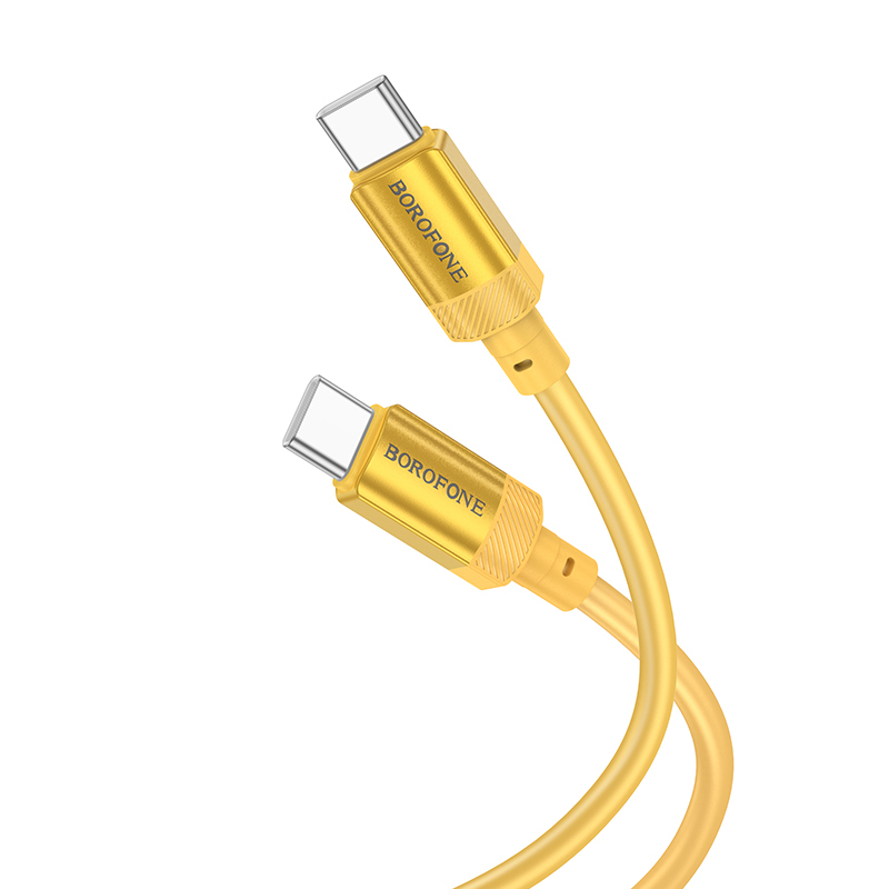 Καλώδιο Data Borofone BX108 Start - USB-C to USB-C  60W 3A 1m Gold