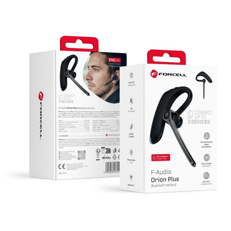Ακουστικό Bluetooth Forcell Orion Plus Wireless Bluetooth Mono Headset Black