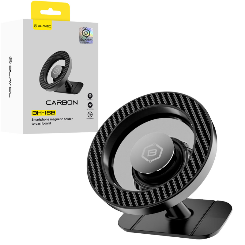 Βάση Αυτοκινήτου Blavec Car Holder BH-16B Carbon Magnetic Magsafe to Dashboard (BH16BC-MDB) Black 