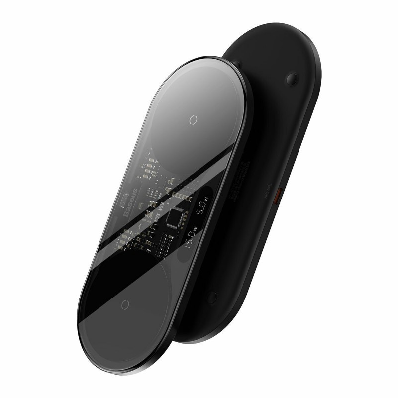 Βάση Φόρτισης Baseus (WXSX010101) Dual Qι Digital LED 20W Black