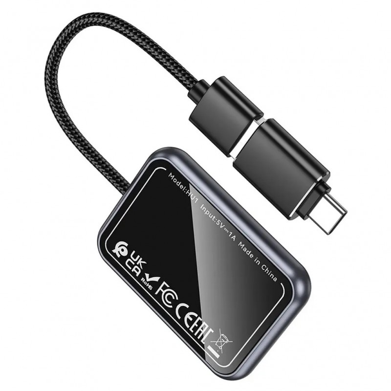 Ασύρματο Hoco HU1 Wireless Adapter Carplay USB-A / USB-C Black