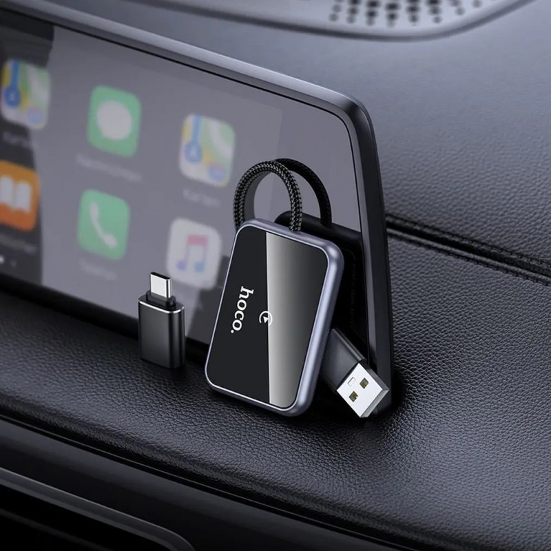 Ασύρματο Hoco HU1 Wireless Adapter Carplay USB-A / USB-C Black