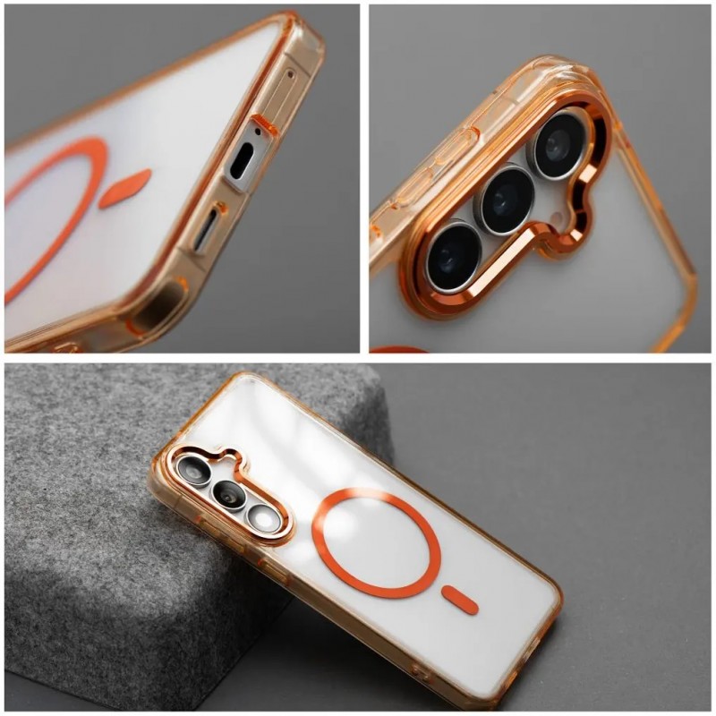 Θήκη Frame Clear Hybrid Mag Cover Samsung Galaxy A37 SM-A376 5G Orange