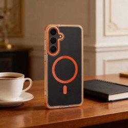 Θήκη Frame Clear Hybrid Mag Cover Samsung Galaxy A37 SM-A376 5G Orange