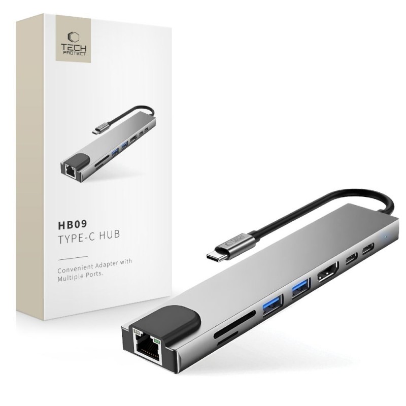 Αντάπτορας Tech-Protect HB09 Hub 8in1 Space Grey