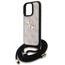 Θήκη Guess PU 4G Metal Logo Crossbody Strap Case Apple iPhone 15 Pro (6.1") Pink