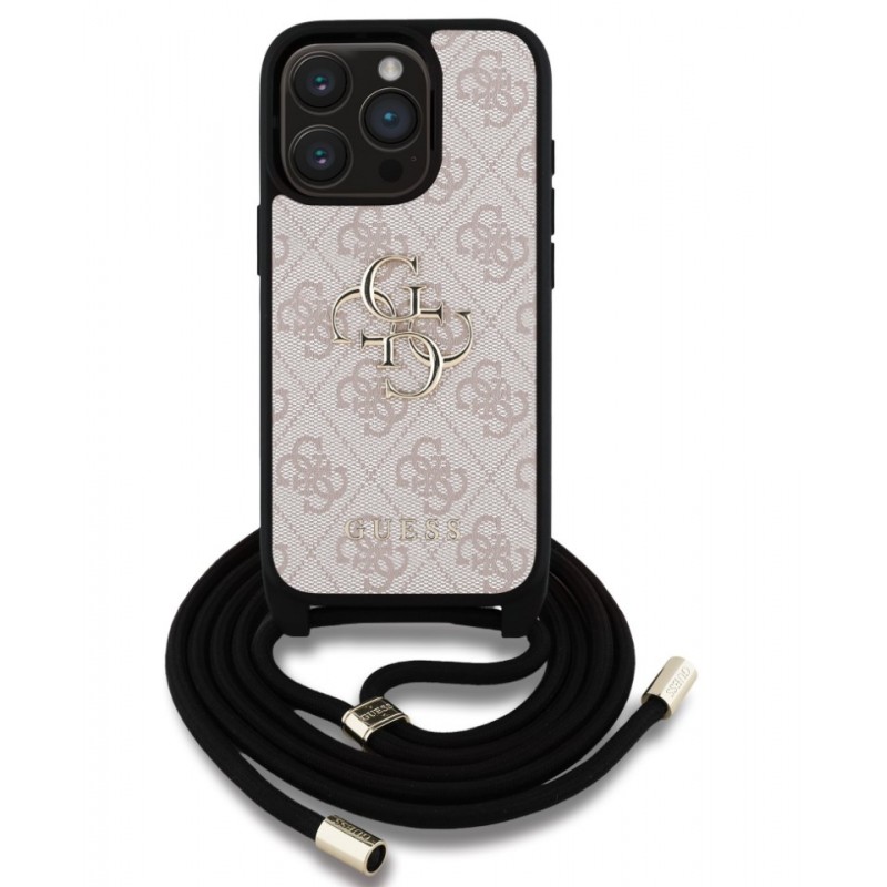 Θήκη Guess PU 4G Metal Logo Crossbody Strap Case Apple iPhone 15 Pro (6.1") Pink