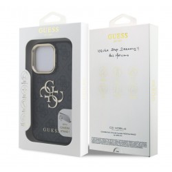 Θήκη Guess PU Grained 4G Logo Stand Camera Frame Case Apple iPhone 16 Pro (6.3") Black