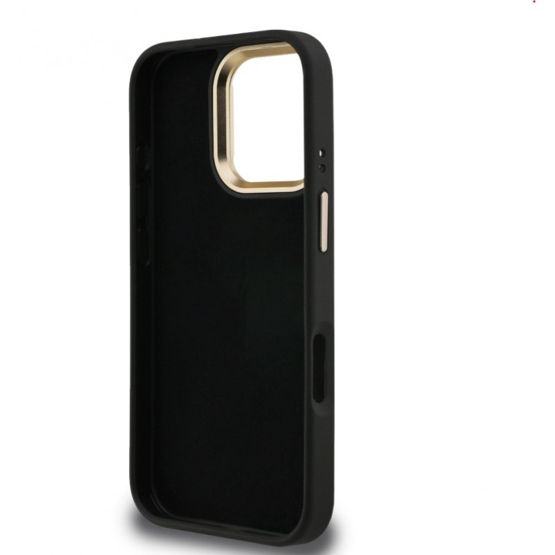 Θήκη Guess PU Grained 4G Logo Stand Camera Frame Case Apple iPhone 16 Pro (6.3") Black