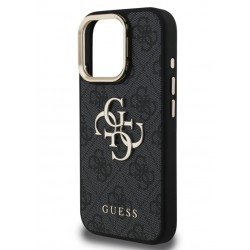 Θήκη Guess PU Grained 4G Logo Stand Camera Frame Case Apple iPhone 16 Pro (6.3") Black