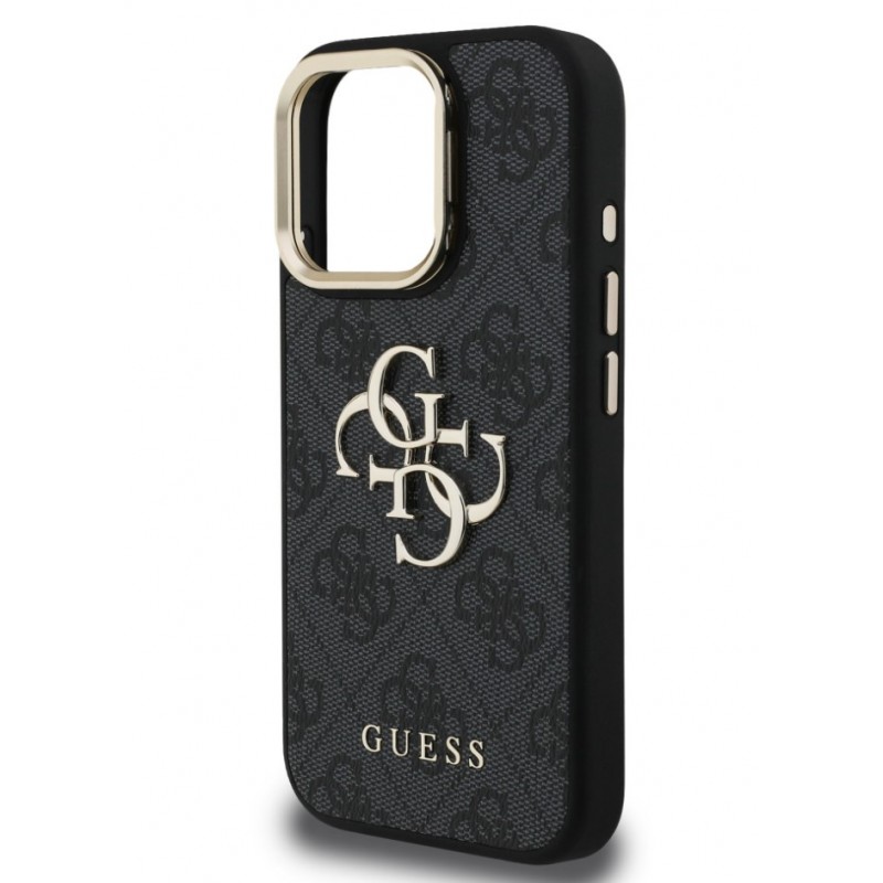 Θήκη Guess PU Grained 4G Logo Stand Camera Frame Case Apple iPhone 16 Pro (6.3") Black