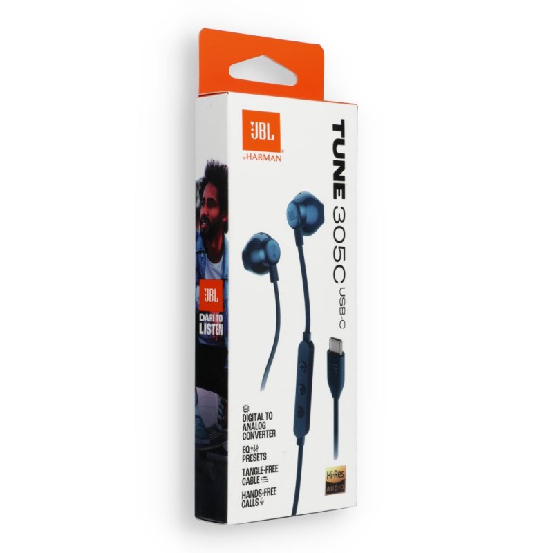 Ακουστικά Handsfree JBL 305C Wireless Earphones USB-C Blue