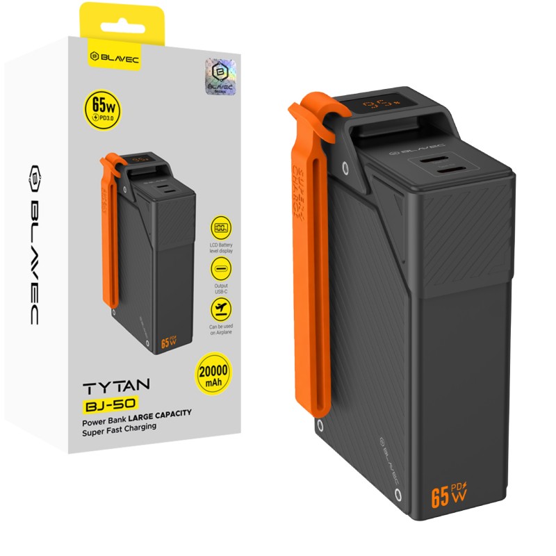Εξωτερική Μπαταρία Blavec Power Bank 20000mAh BJ-50 Tytan 65W 2xUSB-C Ports (PBBJ50A) Black