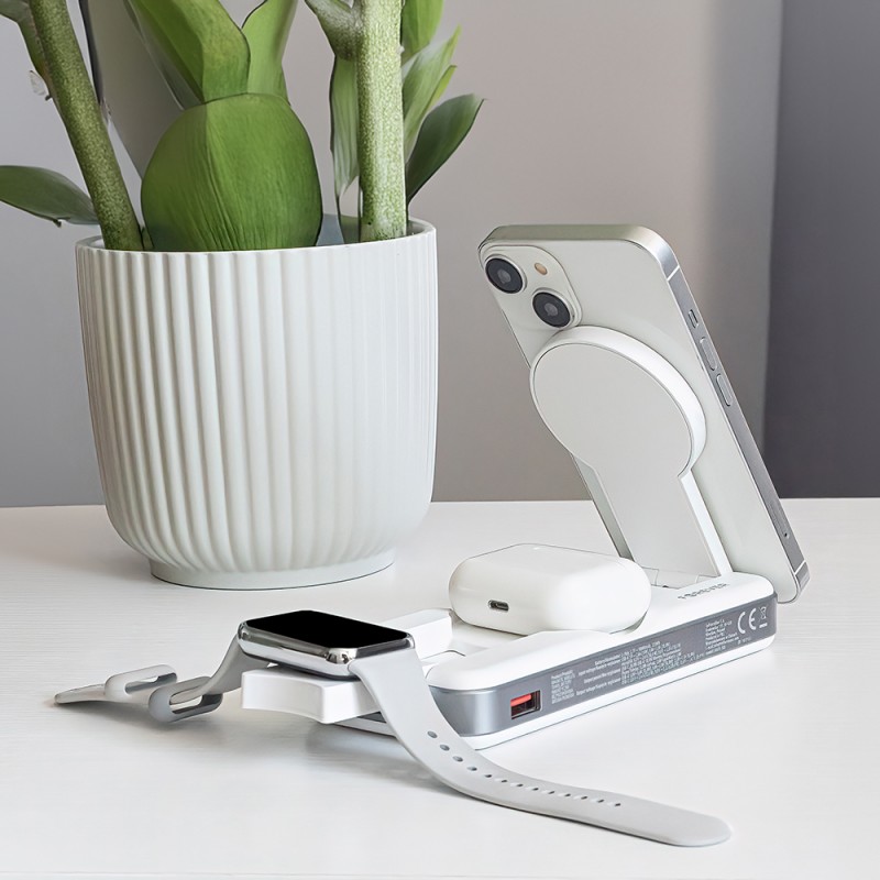Εξωτερική Μπαταρία Forever Wireless PowerBank MATB-300 10000 mAh Magnetic 3in1 White