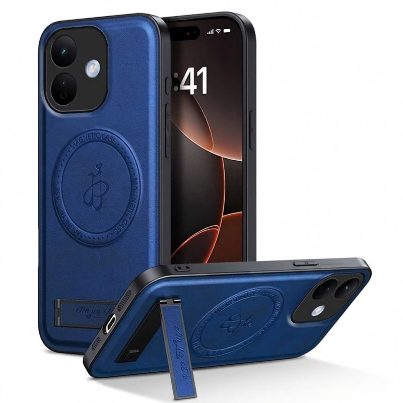 Θήκη Luxury Hybrid Leather Magnetic Stand Cover Xiaomi Redmi Note 17 Pro Max Blue
