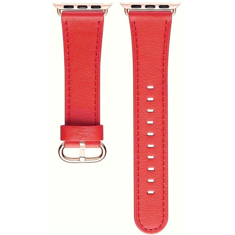 Ανταλλακτικό λουράκι Apple Watch 1/2/3/4/5/6/SE/7 (38/40/41mm) Quickfit Genuine Leather Red
