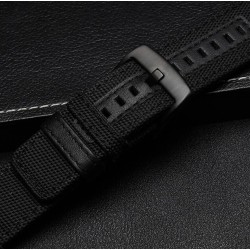 Ανταλλακτικό λουράκι QuickFit Nylon & Leather Garmin Fenix 5/5 Plus/6/6 Pro/7/Forerunner 945/935 Black (22mm)