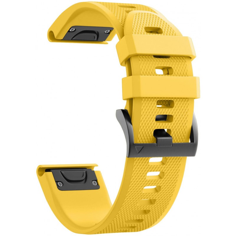 Ανταλλακτικό λουράκι QuickFit Garmin Fenix 3/5x/3HR/5X Plus/6x/6x Pro/7x Smooth Yellow (26mm)
