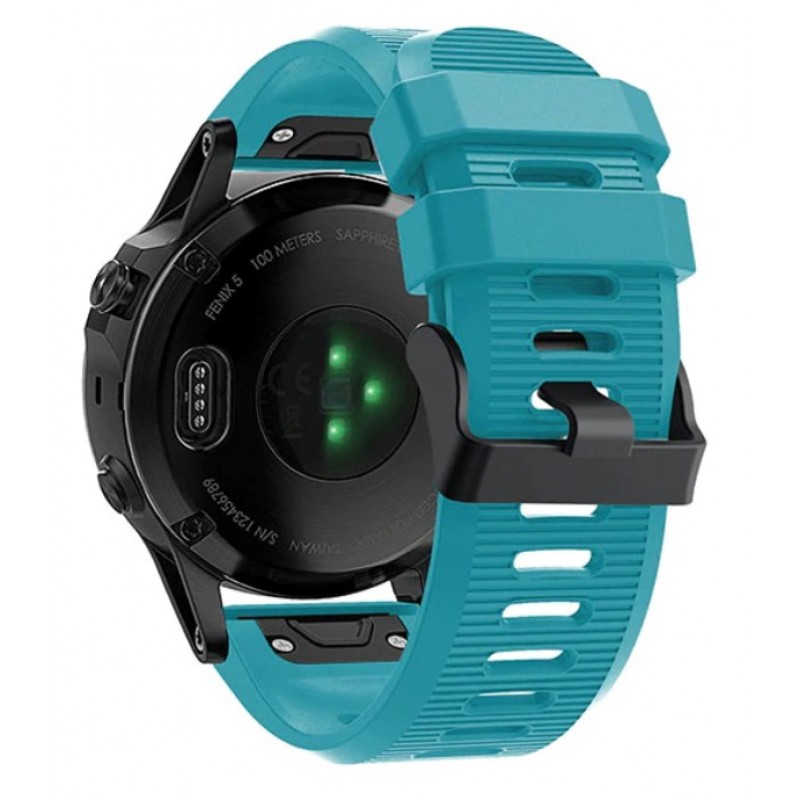 Ανταλλακτικό λουράκι QuickFit Garmin Fenix 3/5x/3HR/5X Plus/6x/6x Pro/7x Silicone Stripes Light Blue (26mm)