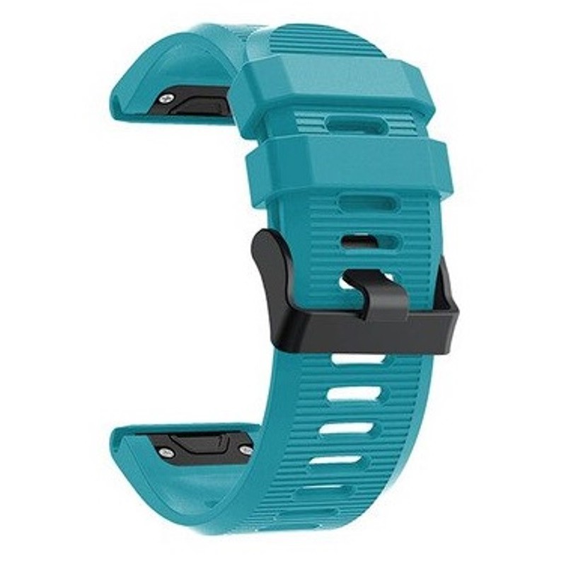 Ανταλλακτικό λουράκι QuickFit Garmin Fenix 3/5x/3HR/5X Plus/6x/6x Pro/7x Silicone Stripes Light Blue (26mm)