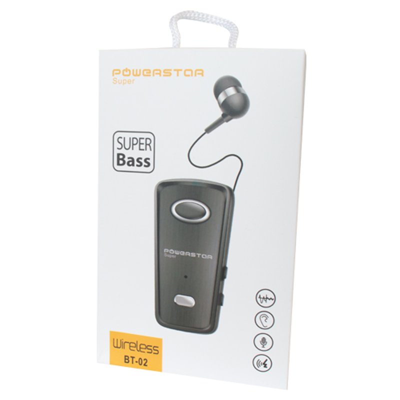 Ακουστικό Bluetooth Powerstar Business BT-02 Mono Headset Retractable Gold