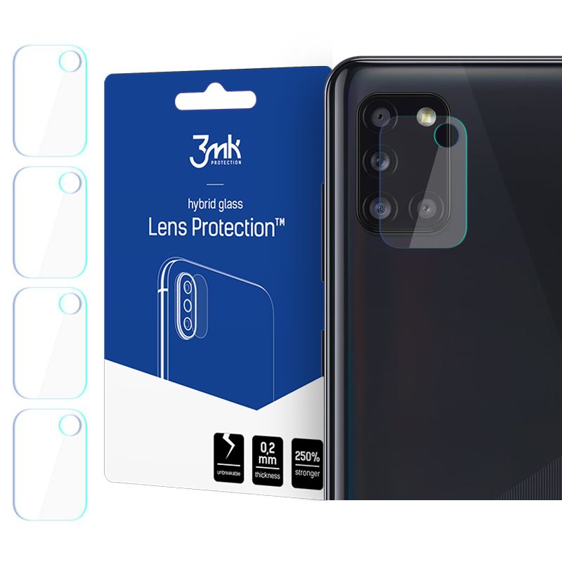 Γυαλί Προστασίας 3MK Camera Lens Samsung Galaxy A31 SM-A315 Full Cover Tempered Glass 9H AntiCrash / AntiShock (4τμχ)