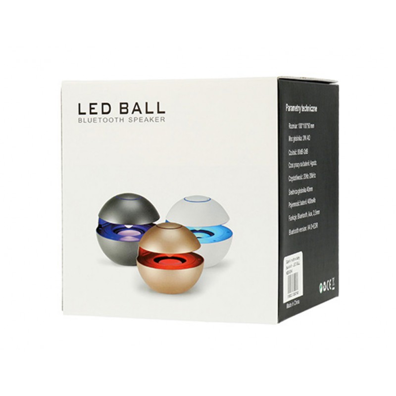 Φορητό Ηχείο Bluetooth Vennus LED Ball Grey