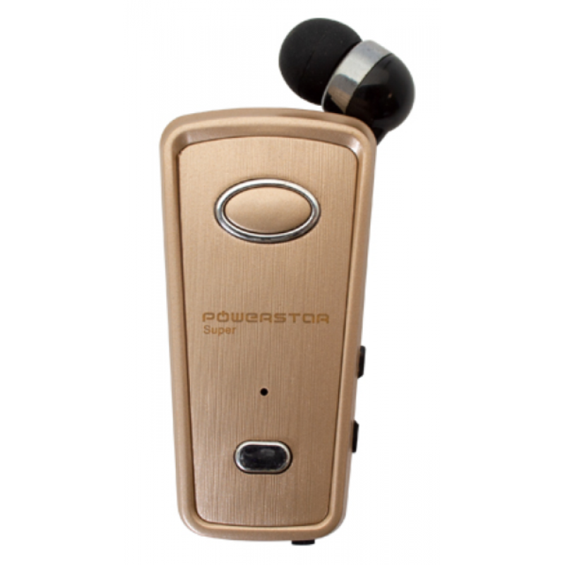 Ακουστικό Bluetooth Powerstar Business BT-02 Mono Headset Retractable Gold