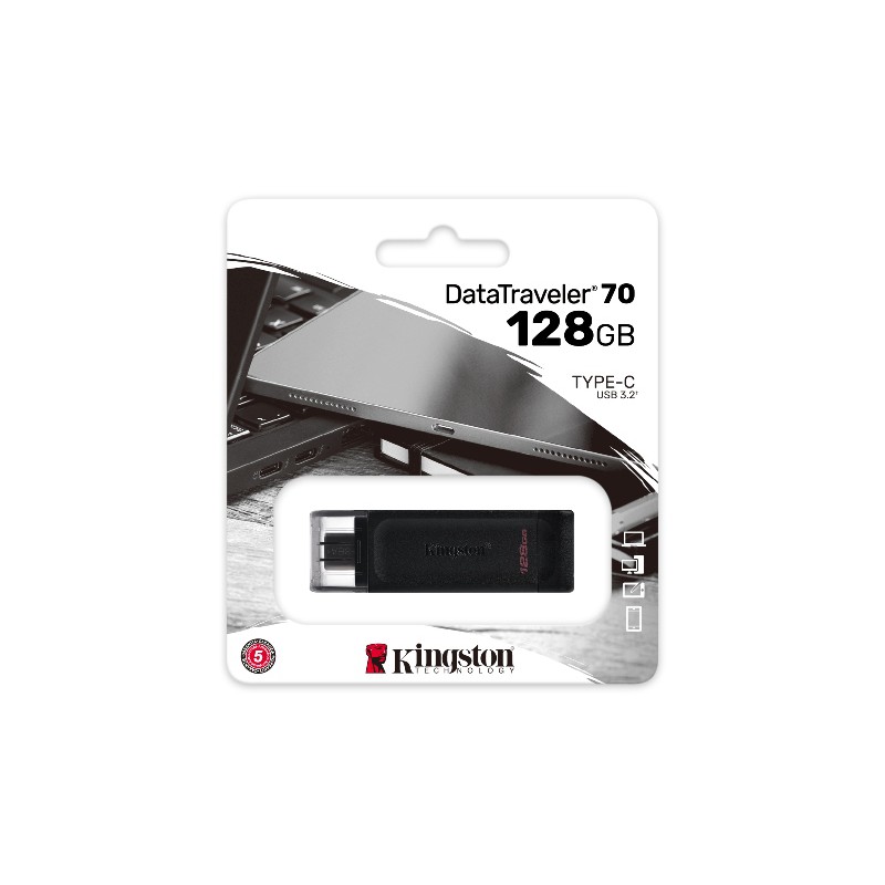 Kingston Pendrive DT70 128GB Type-C 3.2 Black (DT70/128GB)