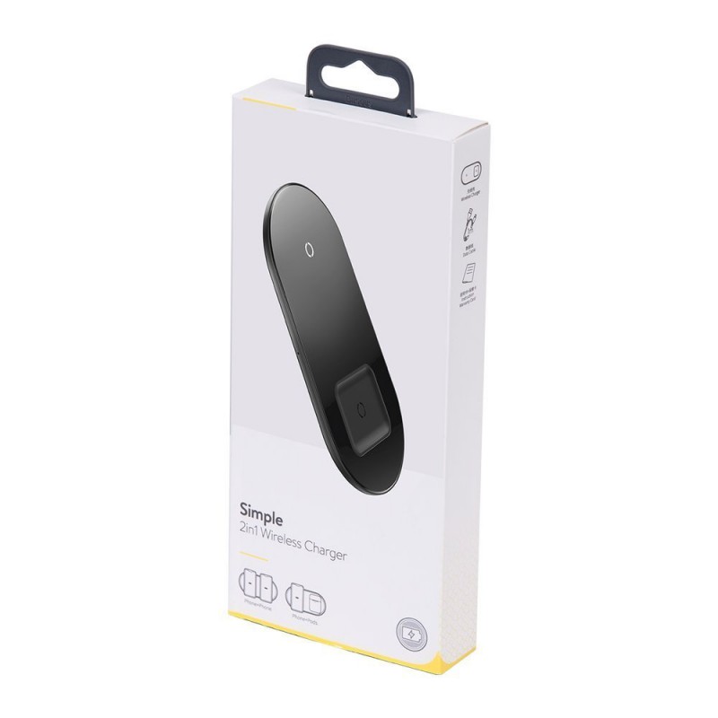Βάση Φόρτισης Baseus (TZWXJK-B01) 2in1 Wireless TURBO Κινητού/Airpods Black (iOS) (Android)