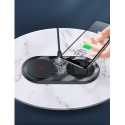 Βάση Φόρτισης Baseus (TZWXJK-B01) 2in1 Wireless TURBO Κινητού/Airpods Black (iOS) (Android)