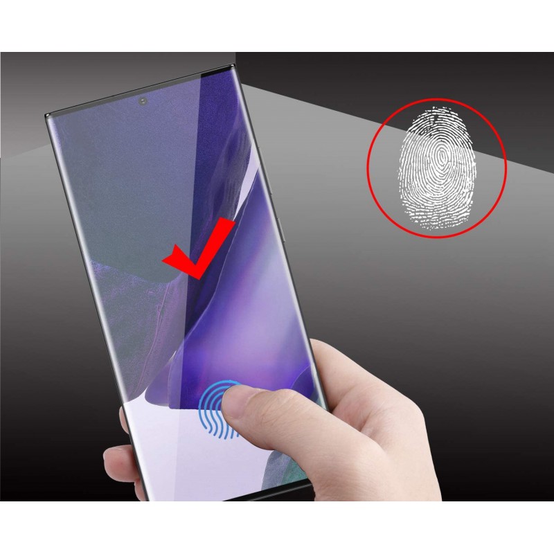 Γυαλί Προστασίας Samsung Galaxy Note 20 N980 5D Tempered Glass 9H Full Screen Cover AntiCrash / AntiShock  Black (/w Hole for Fingerprint)